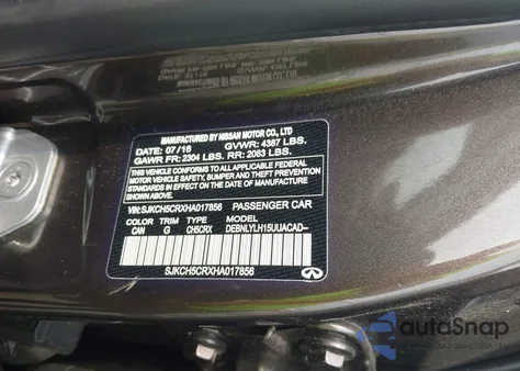 2017 Infiniti Qx30 Premium из США, поврежденный, VIN SJKCH5CRXHA017856